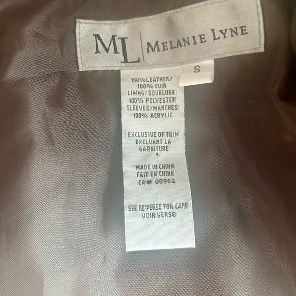 Melanie Lyne Brown Suede Leather and Knit Fabric Arms Jacket Size S - Picture 5 of 5